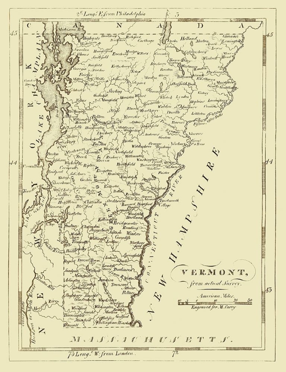 Picture of VERMONT - CAREY 1796