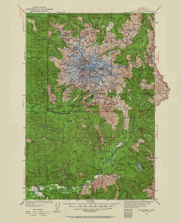 Picture of MT RAINIER WASHINGTON QUAD - USGS 1924