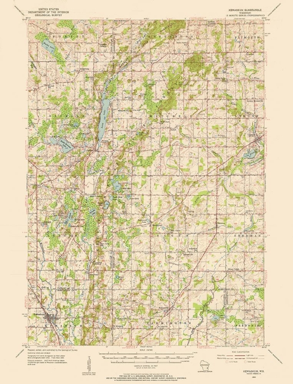 Picture of KEWASKUM WISCONSIN QUAD - USGS 1955