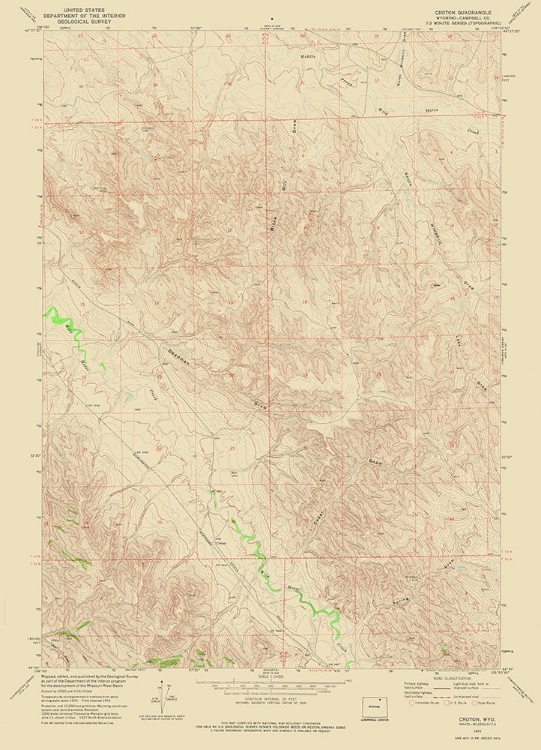 Picture of CROTON WYOMING QUAD - USGS 1972