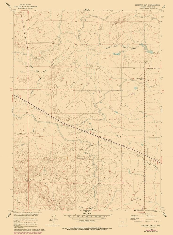 Picture of EMIGRANT GAP WYOMING QUAD - USGS 1960