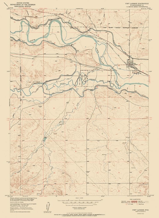 Picture of FORT LARAMIE WYOMING QUAD - USGS 1952