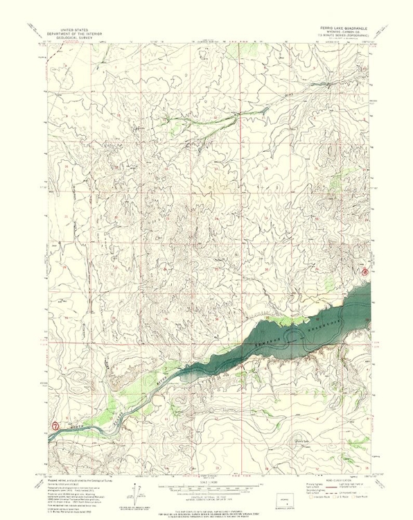 Picture of FERRIS LAKE WYOMING QUAD - USGS 1971