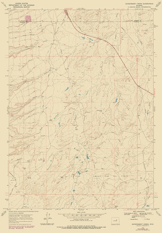 Picture of GOVERNMENT CREEK WYOMING QUAD - USGS 1968