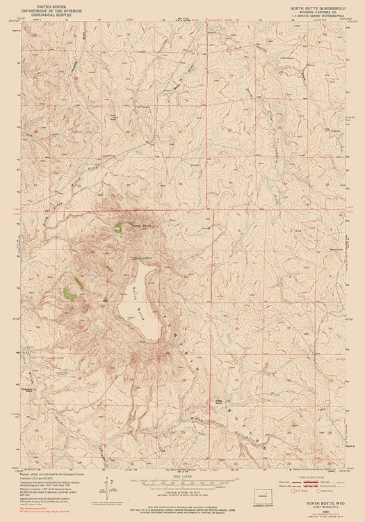 Picture of NORTH BUTTE WYOMING QUAD - USGS 1953