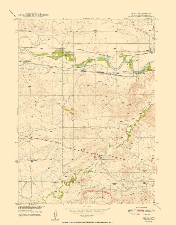 Picture of ORPHA WYOMING QUAD - USGS 1949