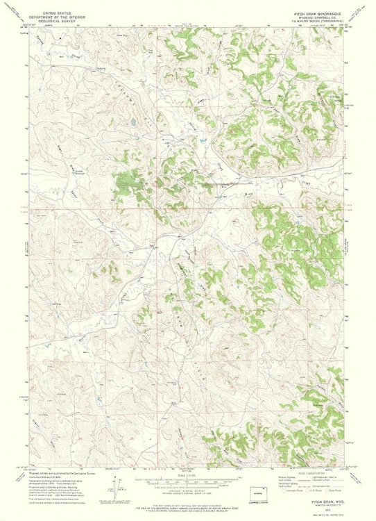 Picture of PITCH DRAW WYOMING QUAD - USGS 1971