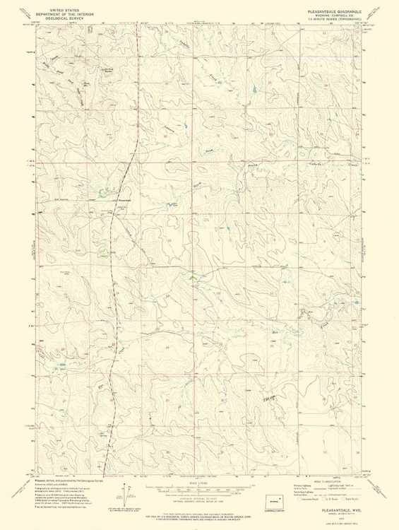 Picture of PLEASANTDALE WYOMING QUAD - USGS 1971