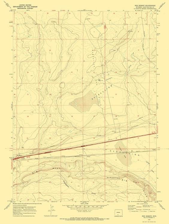 Picture of RED DESERT WYOMING QUAD - USGS 1970