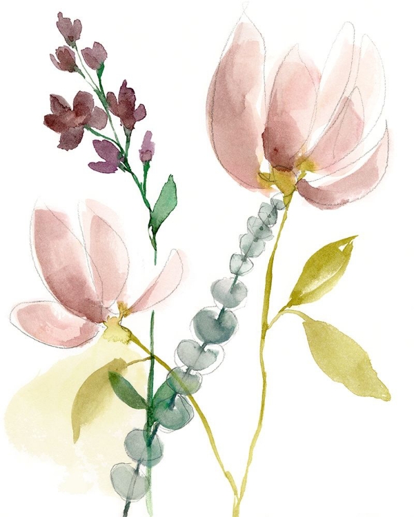 Picture of PASTEL FLOWER COMPOSITION I