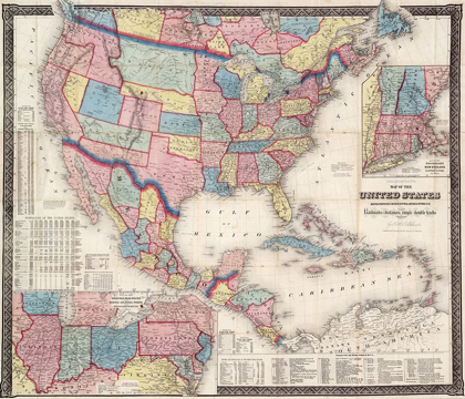 Picture of 1861 MAP OF US AND NORTH AMERICA