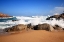 Picture of STATELY WAVES CRASHING ON RED ROCKS