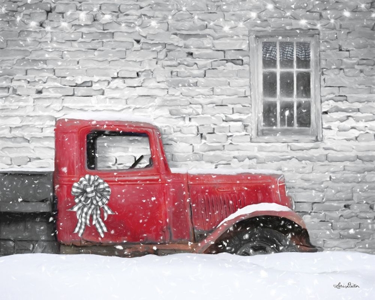 Picture of CHRISTMAS TRUCK WITH PLAID BOW