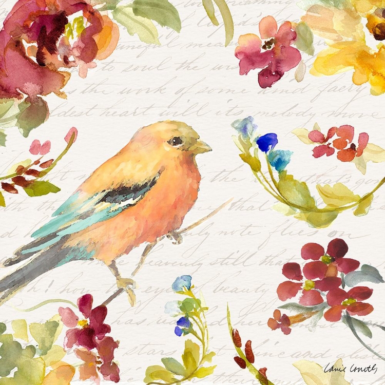 Picture of FLORAL BIRD SCRIPT II