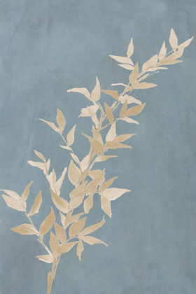 Picture of TAN LEAF ON BLUE II