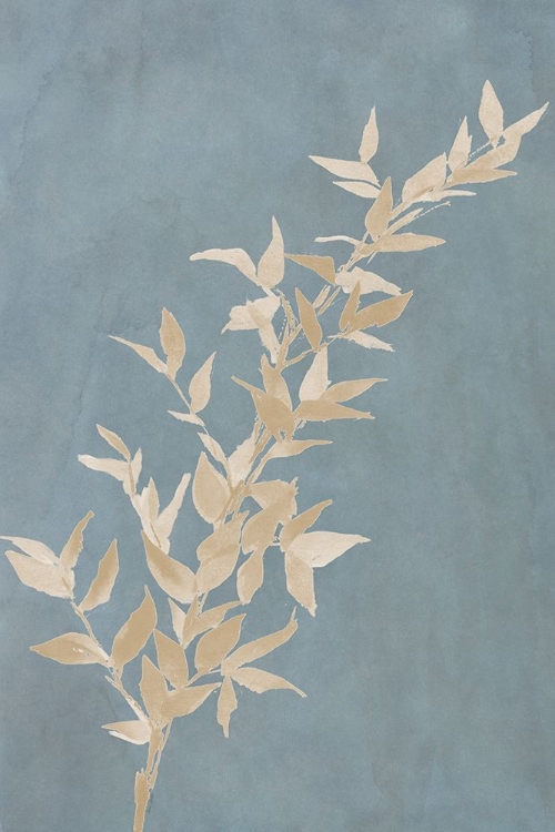 Picture of TAN LEAF ON BLUE II