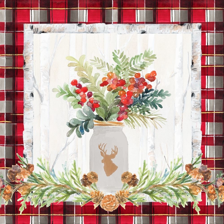 Picture of HOLIDAY SPRIG ON PLAID II