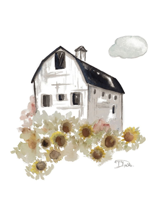 Picture of BARN AND SUNFLOWERS