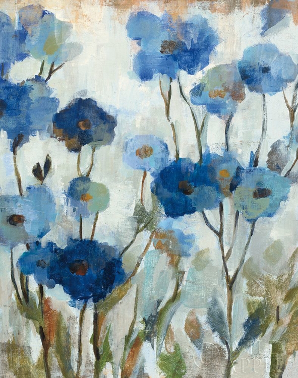 Picture of ABSTRACTED FLORAL IN BLUE III