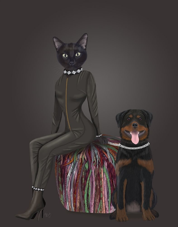 Picture of BLACK CAT AND ROTTWEILER