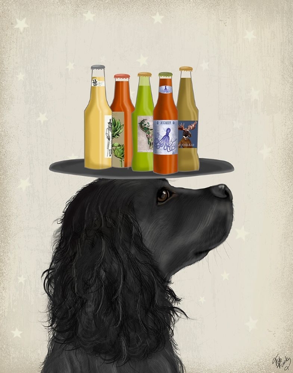 Picture of COCKER SPANIEL BLACK BEER LOVER