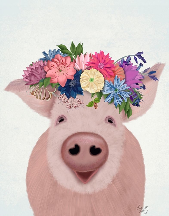 Picture of PIG AND FLOWER CROWN