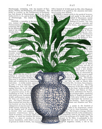 Picture of CHINOISERIE VASE 2, WITH PLANT BOOK PRINT