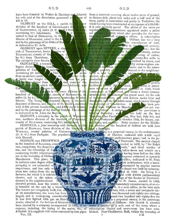 Picture of CHINOISERIE VASE 5, WITH PLANT BOOK PRINT