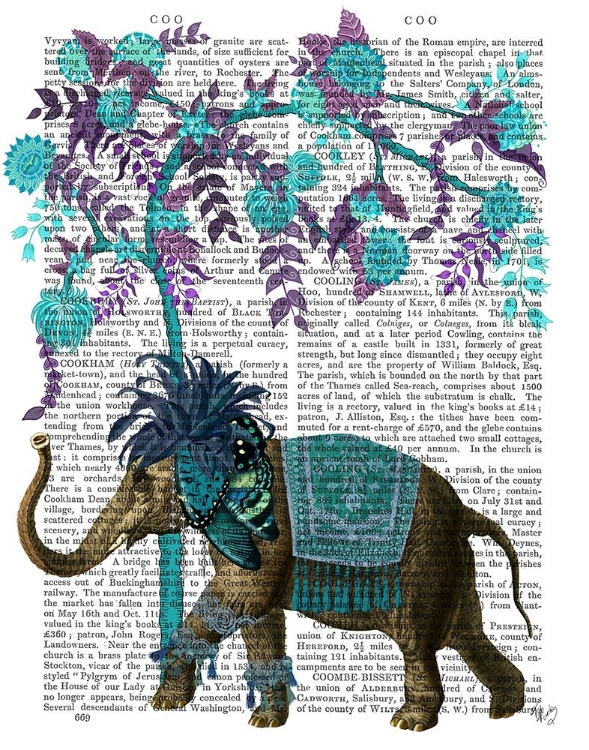 Picture of NIRAJ ELEPHANT, BLUE TREE