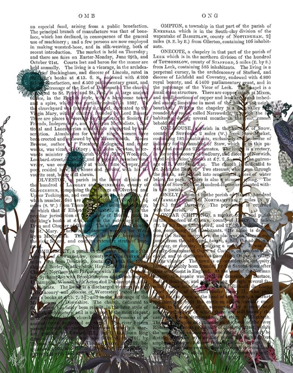 Picture of WILDFLOWER BLOOM, SNAIL BIRD BOOK PRINT