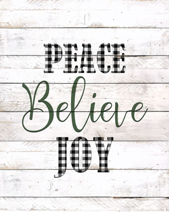 Picture of PEACE BELIEVE JOY PLAID