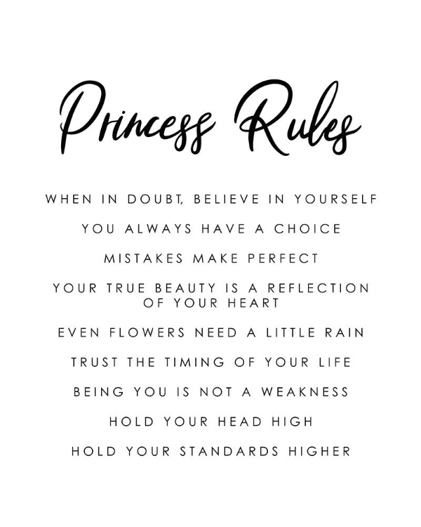 Picture of PRINCESS RULES BLACK WHITE