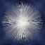 Picture of SILVER SUNBURST ON BLUE I