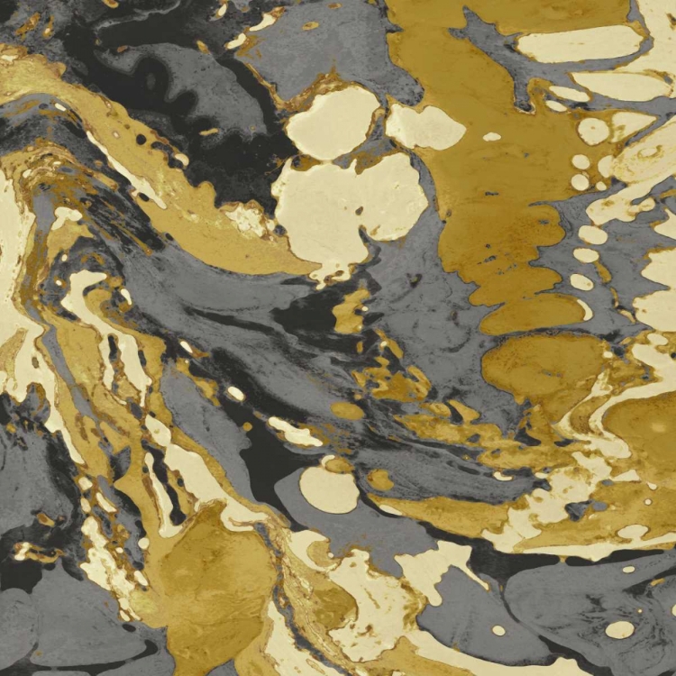 Picture of MARBLEIZED IN GOLD AND GREY II