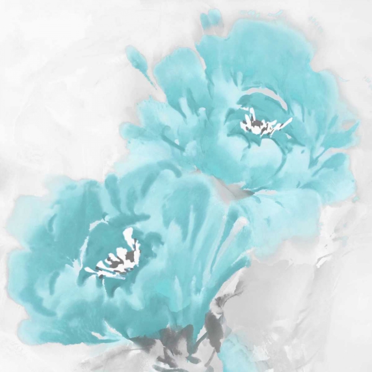 Picture of FLOWER BLOOM IN AQUA I