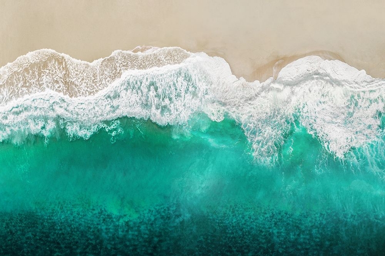 Picture of TEAL OCEAN WAVES FROM ABOVE I