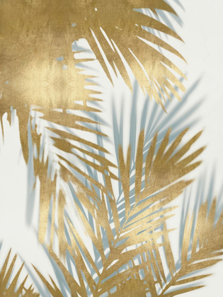 Picture of PALM SHADOWS AQUA ON GOLD II