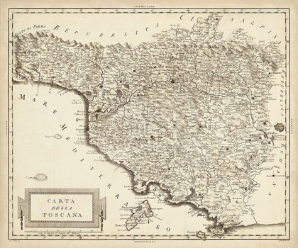 Picture of ANTIQUE MAP OF TUSCANY