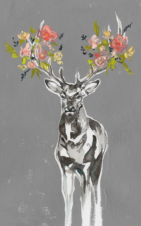 Picture of CUSTOM DEER AND FLOWERS II