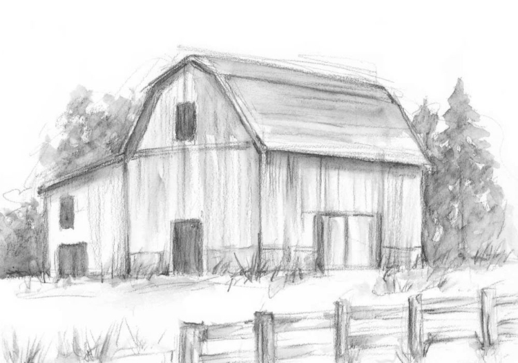 Picture of BLACK AND WHITE BARN STUDY II