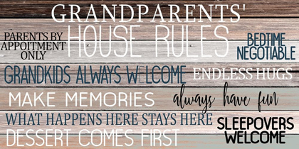 Picture of GRANDPARENTS HOUSE RULES