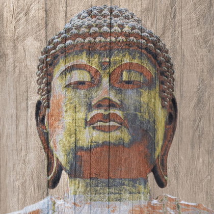 Picture of WOODEN PAINTED BUDDHA SQUARE