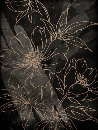 Picture of MUTED GOLDEN ABSTRACT FLORAL