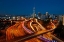 Picture of MOTORWAYS-LIGHTPATH CYCLEWAY-AND SKYTOWER AT DUSK-AUCKLAND-NORTH ISLAND-NEW ZEALAND