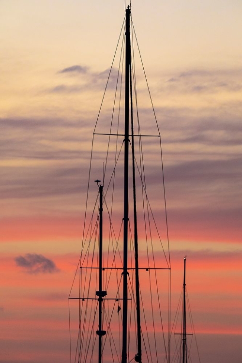 Picture of CARIBBEAN-GRENADA-SAINT VINCENT SAILBOAT MAST AT SUNSET