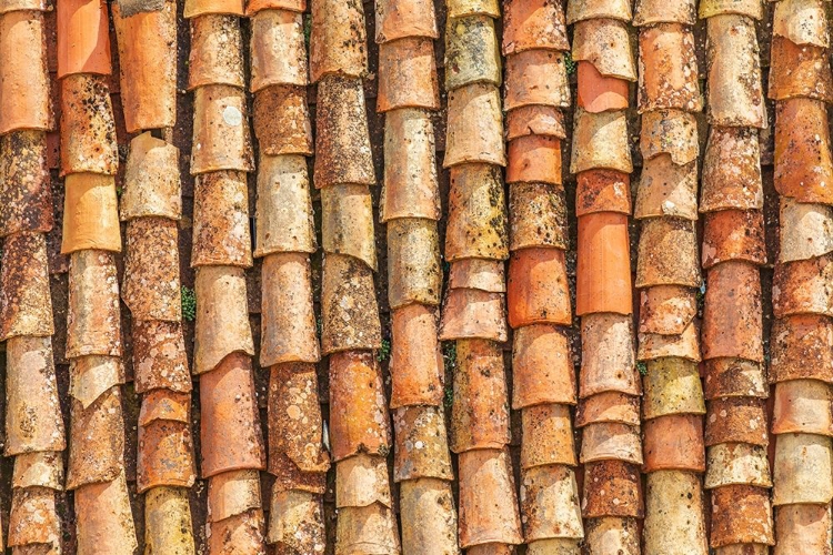 Picture of PALERMO PROVINCE-GANGI TERRACOTTA ROOF TILES IN THE TOWN OF GANGI IN THE MOUNTAINS OF SICILY