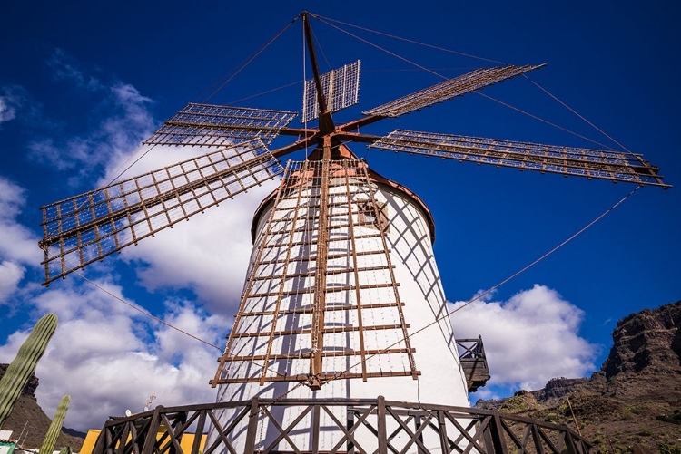 Picture of SPAIN-CANARY ISLANDS-GRAN CANARIA ISLAND-PUERTO DE MOGAN-ANTIQUE WINDMILL