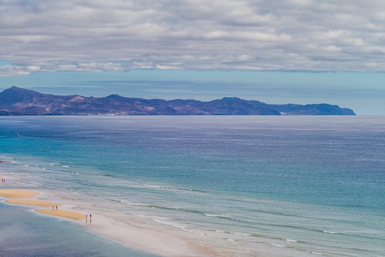 Picture of CANARY ISLANDS-FUERTEVENTURA ISLAND-COSTA CALMA-HIGH ANGLE VIEW OF PLAYA DE SOTAVENTO BEACH