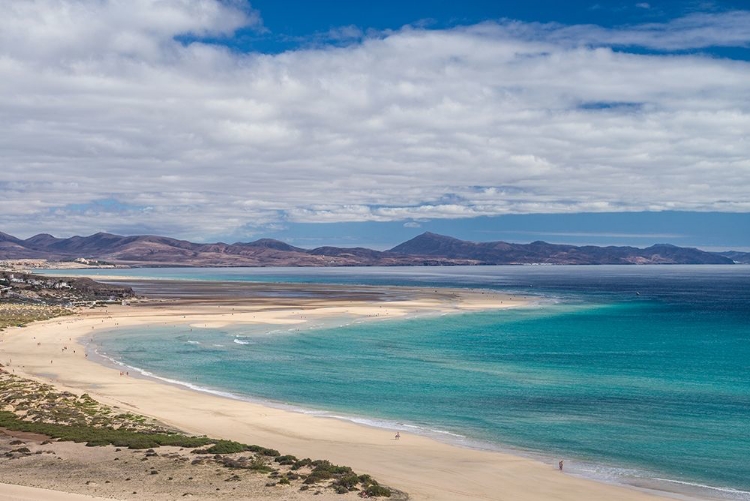 Picture of CANARY ISLANDS-FUERTEVENTURA ISLAND-COSTA CALMA-HIGH ANGLE VIEW OF PLAYA DE SOTAVENTO BEACH