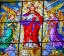 Picture of COLORFUL JESUS ARCHANGELS STAINED GLASS CATHEDRAL PUEBLA-MEXICO CHURCH BUILT IN 15 TO 1600S